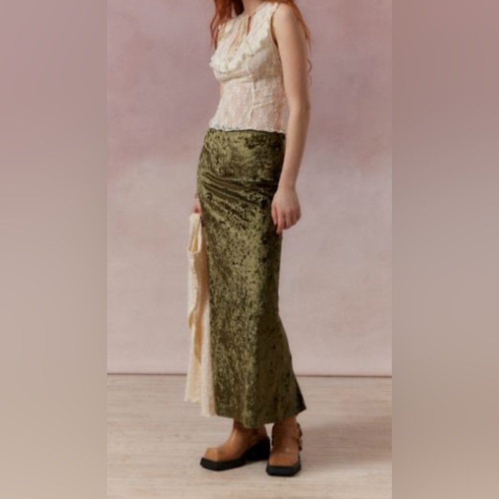 Kimchi Blue Olive Maxi Skirt